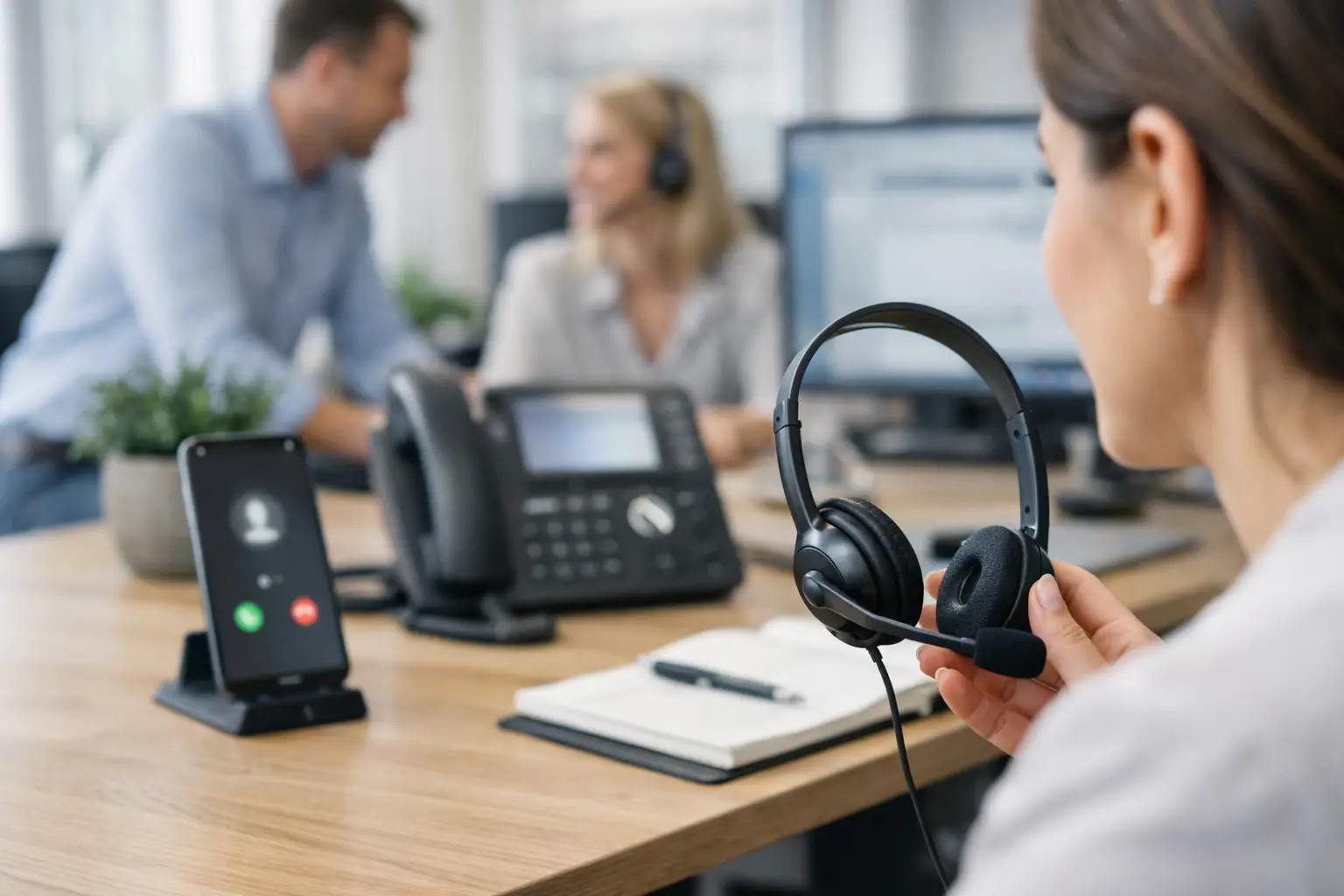 Team führt eine Telefonassistenz strukturiert im Büro ein
