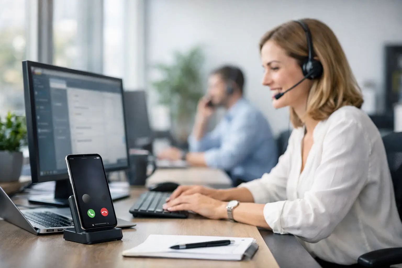 Telefonassistent ohne Hardware im Betrieb