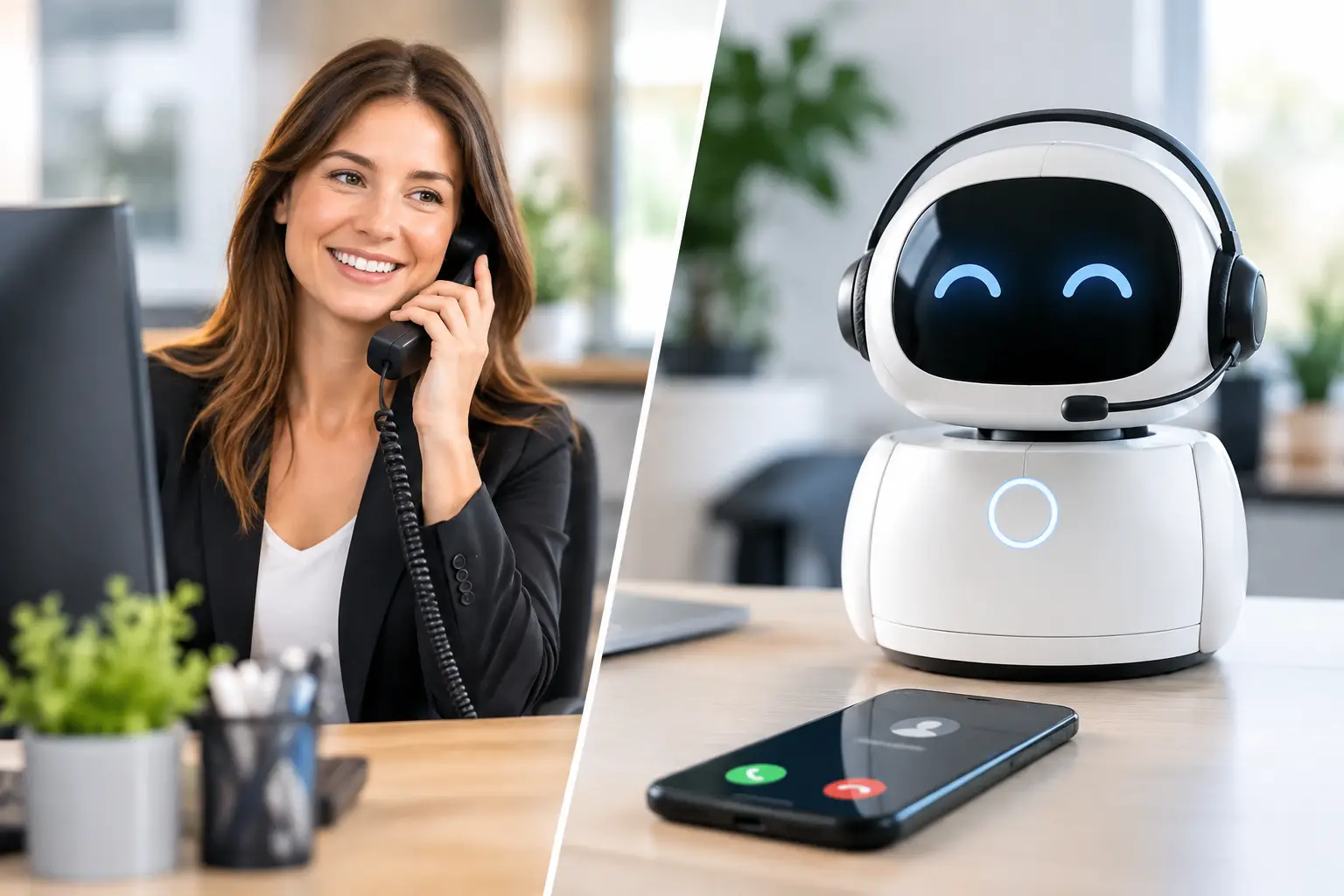 Telefonbot vs Empfangskraft im 24/7-Vergleich