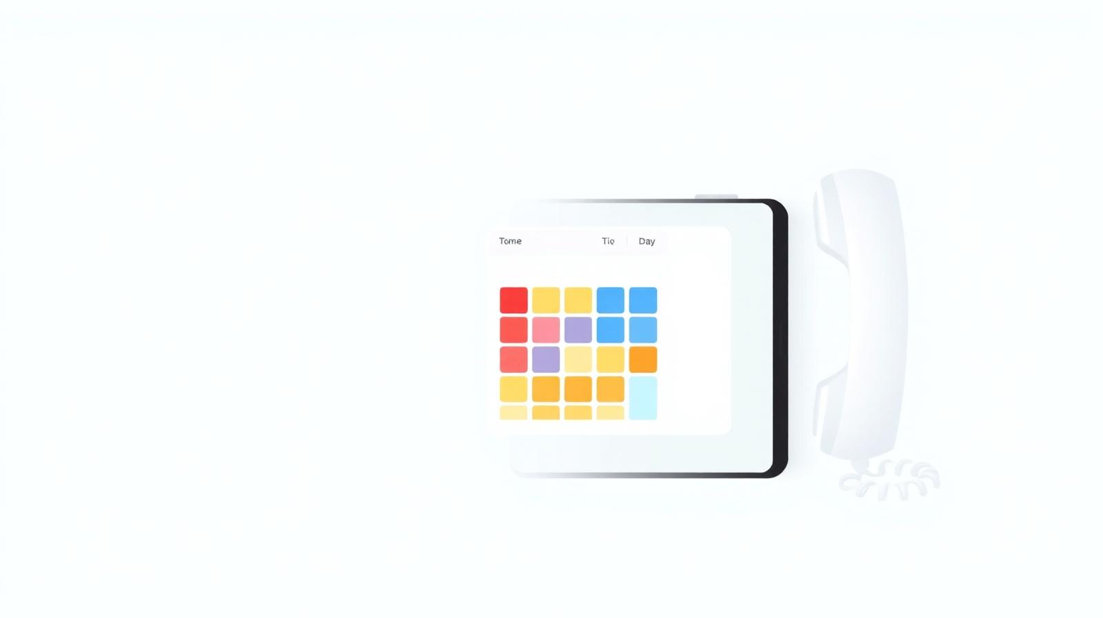 Telefonische Terminvereinbarung automatisieren: Telefonhörer neben einem digitalen Kalender