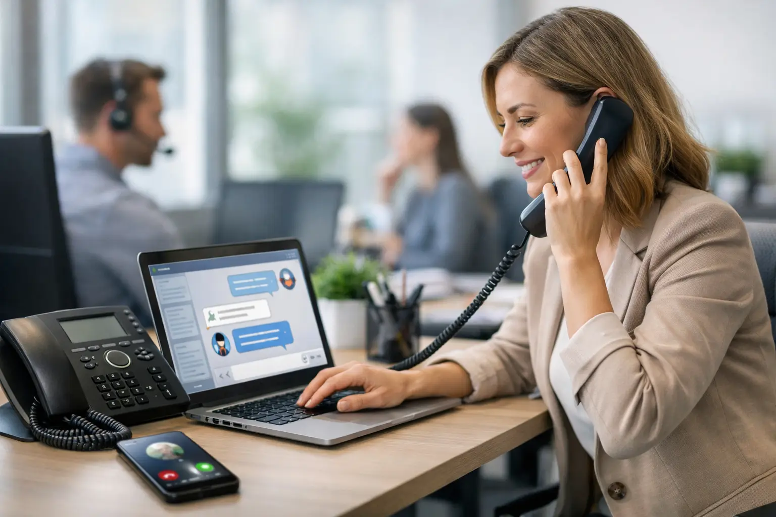 Website-Chat und Telefon kombinieren im Betrieb